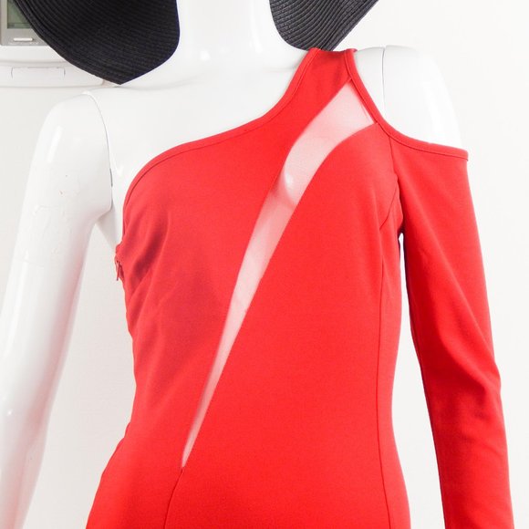 One sleeve Mesh Paneled Scarlet Red New - Picture 6 of 14